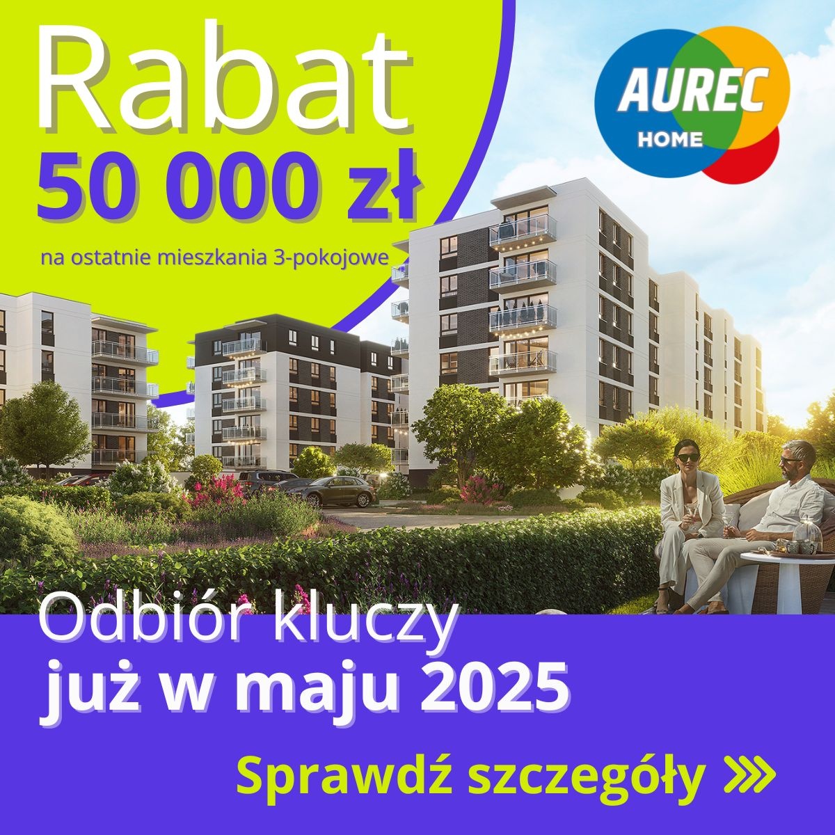 -Rabat 50 000 zł na ostatnie mieszkania 3-pokojowe, Miasteczko Jutrzenki Dzielnica Lawendy